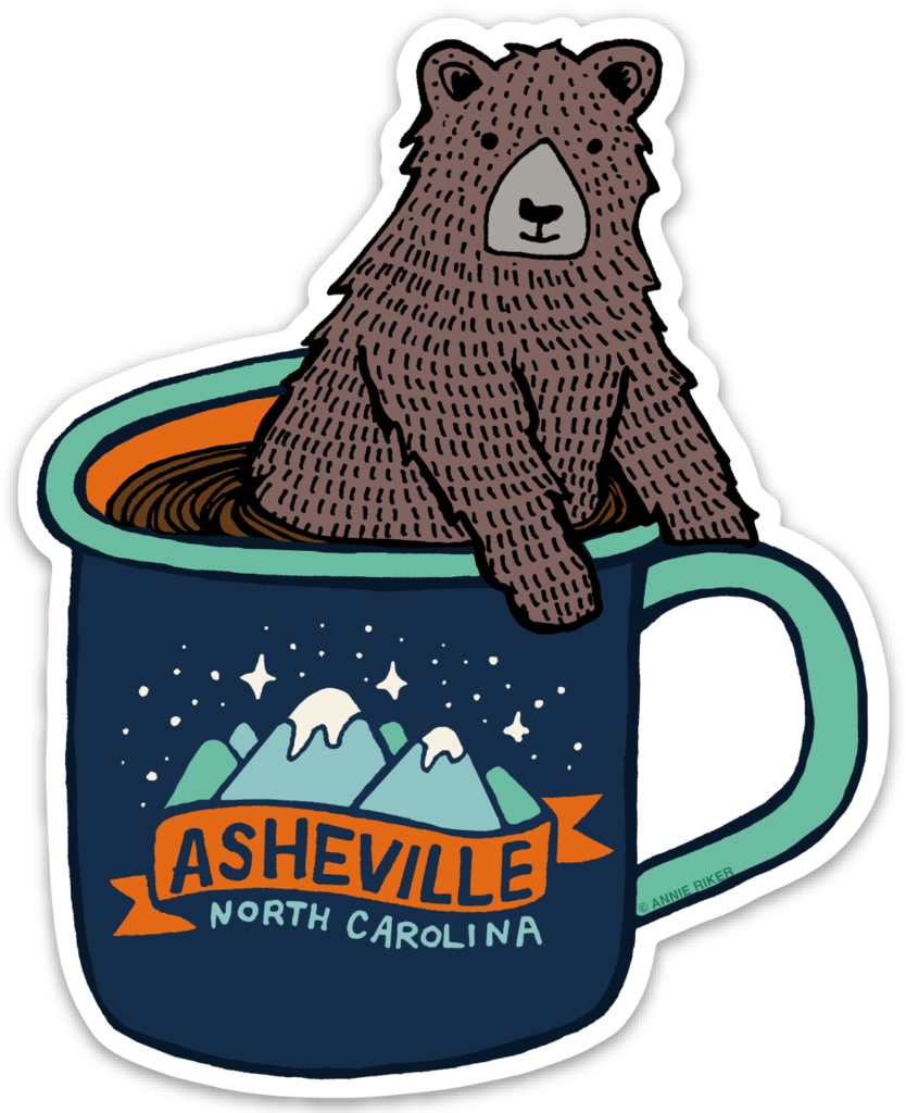 Annie Riker Asheville Bear Cup Sticker