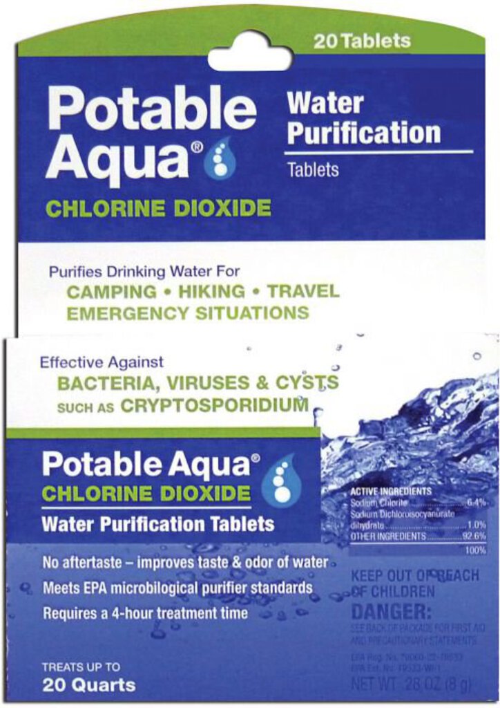 Potable Aqua Chlorine Dioxide Tablets 30 Pack