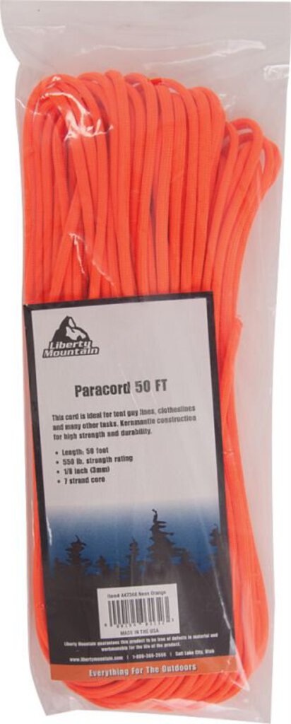 Peregrine Paracord, 50ft (Assorted Colors)