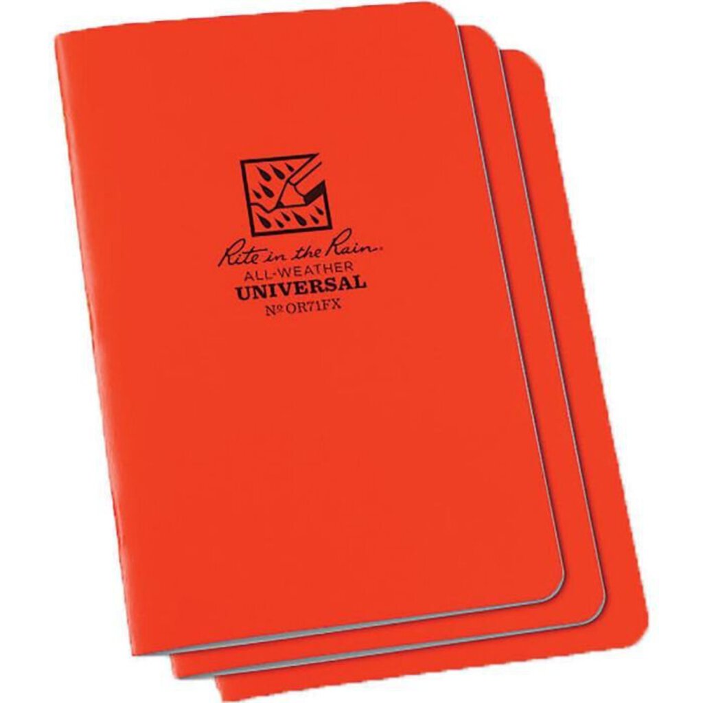 Rite-In-The-Rain Stapled Notebook 3pk 4 5/8 X 7", Orange