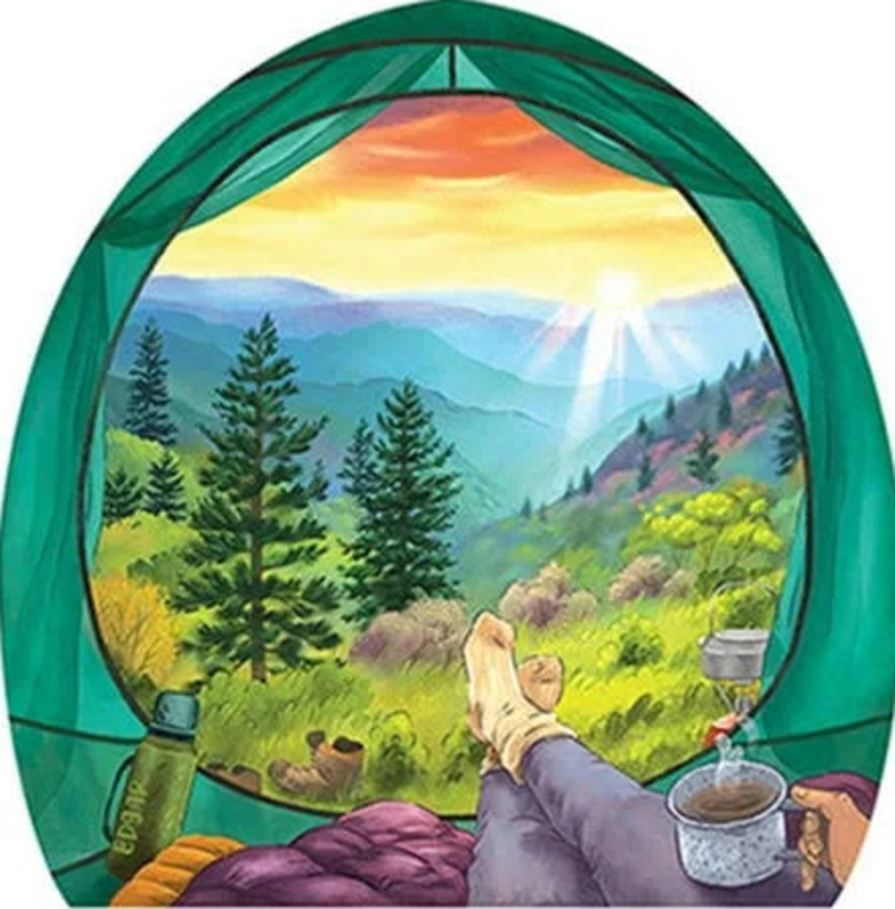 Sticker Art Tent View Mountains