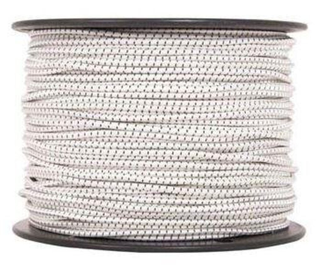 1/8" Shock Cord per foot, Black/White