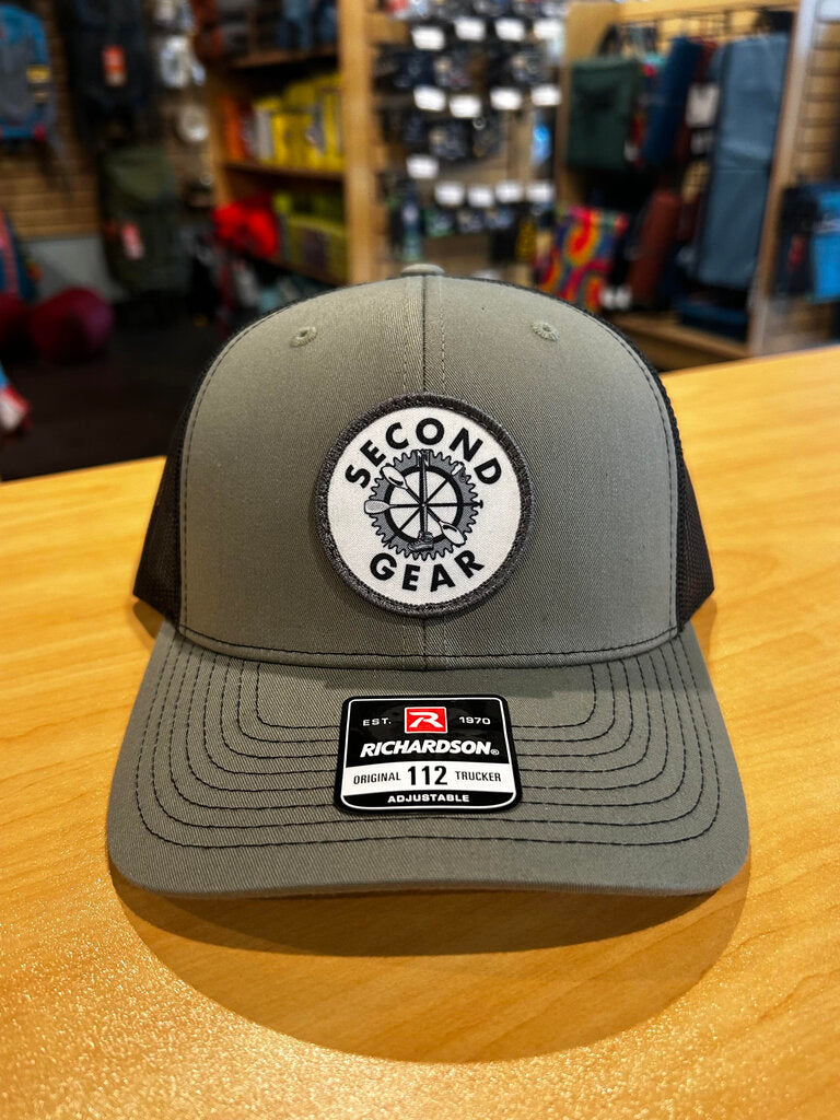 Second Gear Logo Patch Trucker Hat, Green/Black