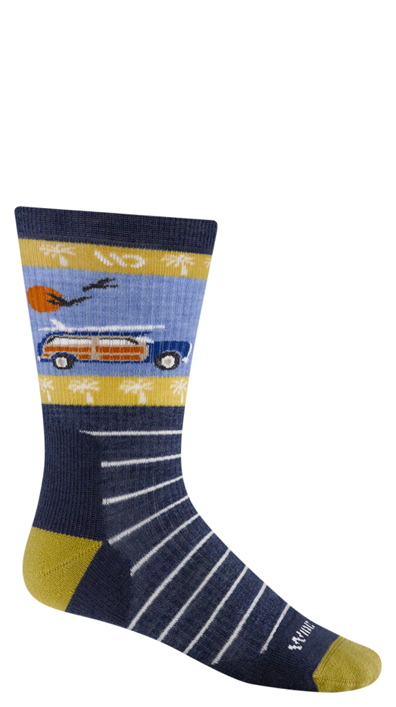 Wide Open Men's Way Back Midweight Crew Sock