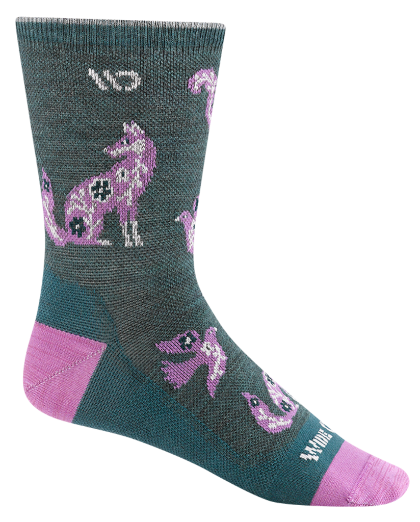 Wide Open Women's Woodland Wonder Lightweight Micro Crew Sock