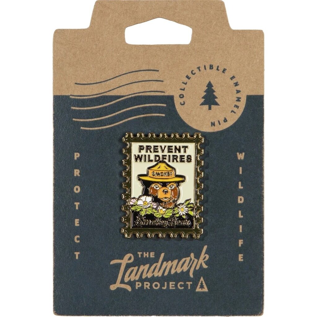 The Landmark Project Enamel Pin, Smokey Bear Postage Stamp