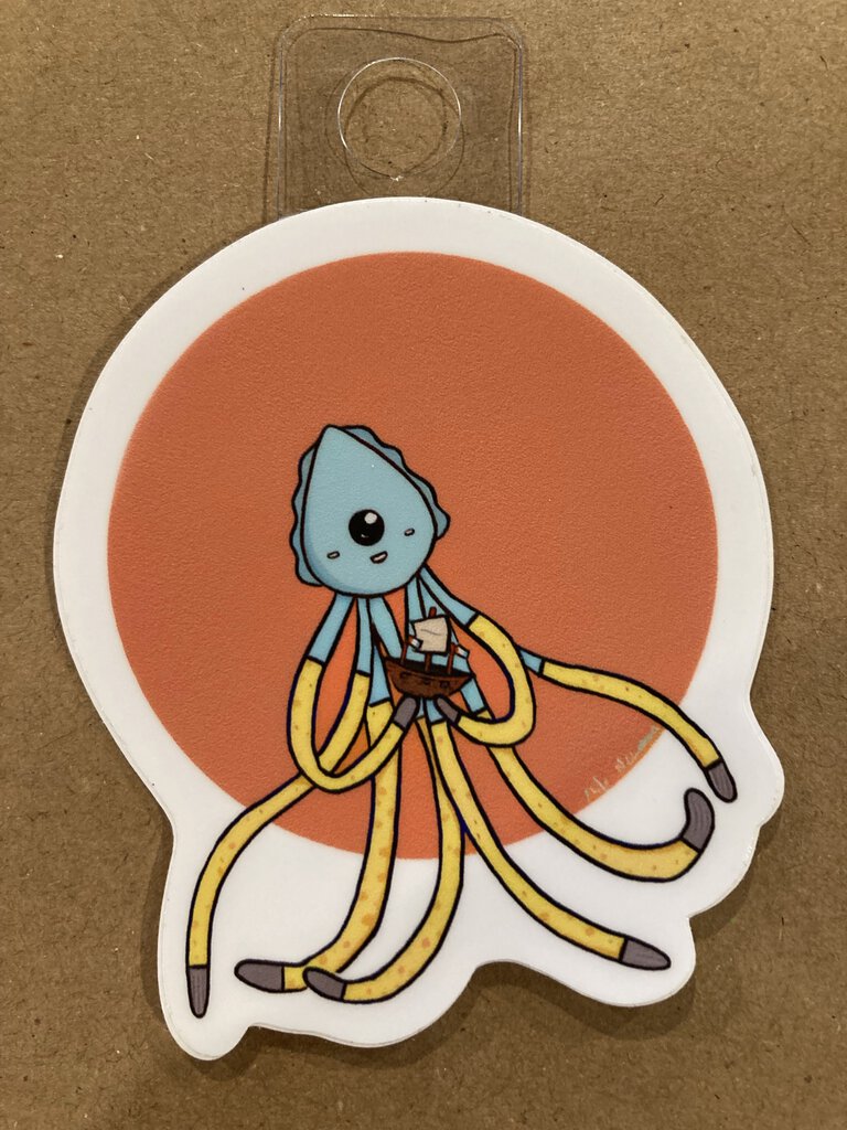 Squid with Ship Sticker