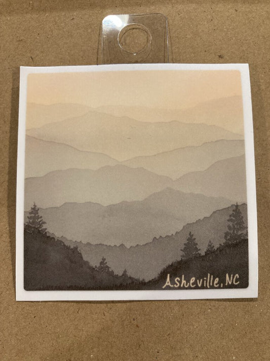 Mountain Watercolors Sticker, Valley View Square