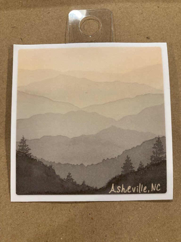 Mountain Watercolors Sticker, Valley View Square