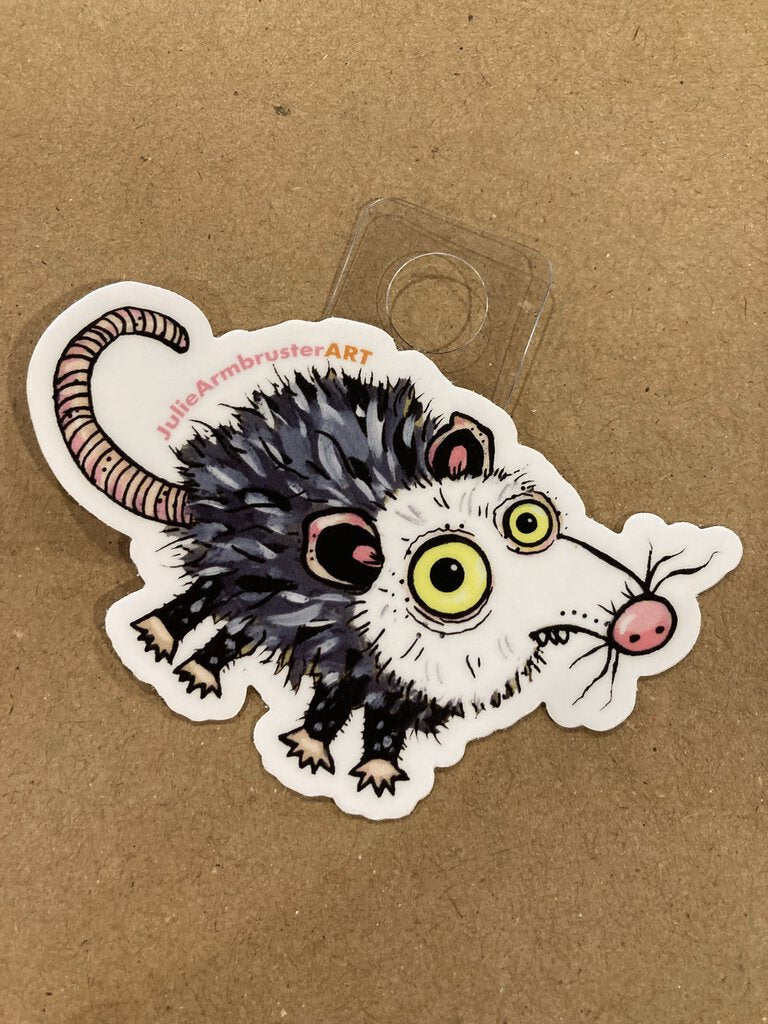 Julie Armbruster Tail Dangler Opossum Sticker