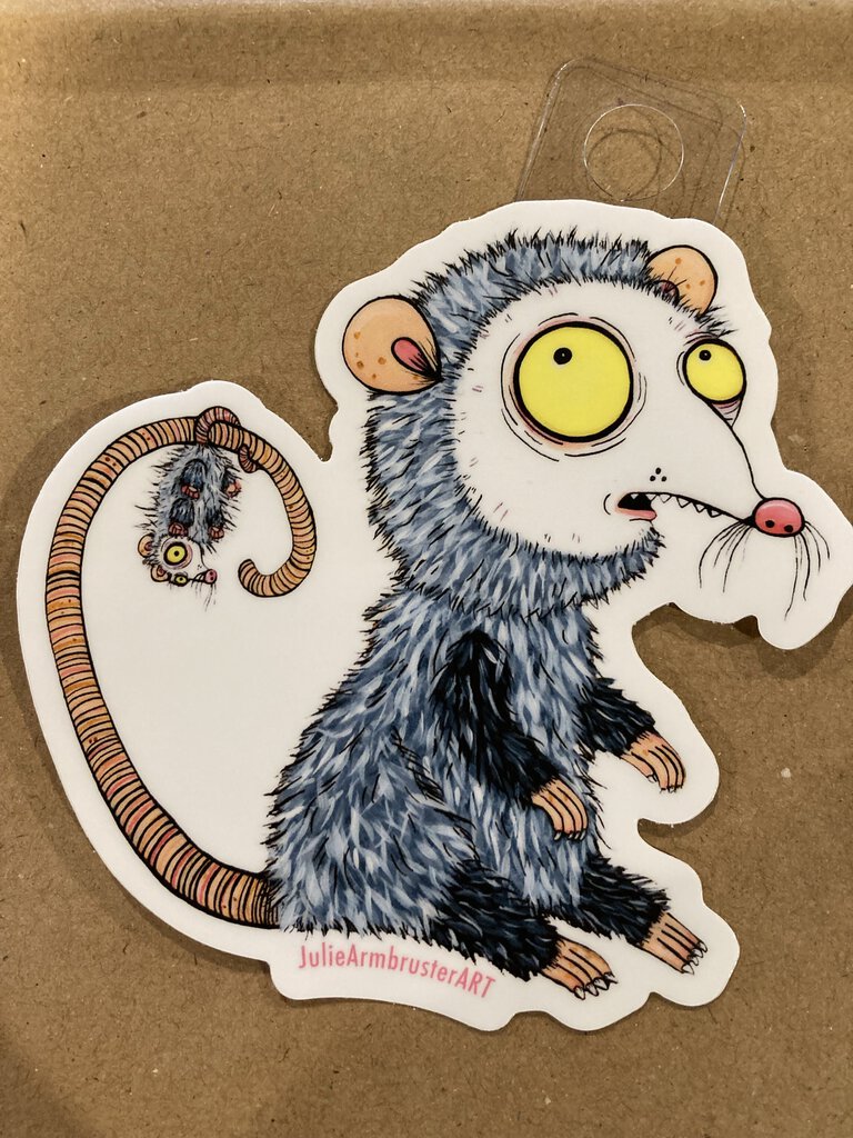 Julie Armbruster Opossum and Joey Sticker