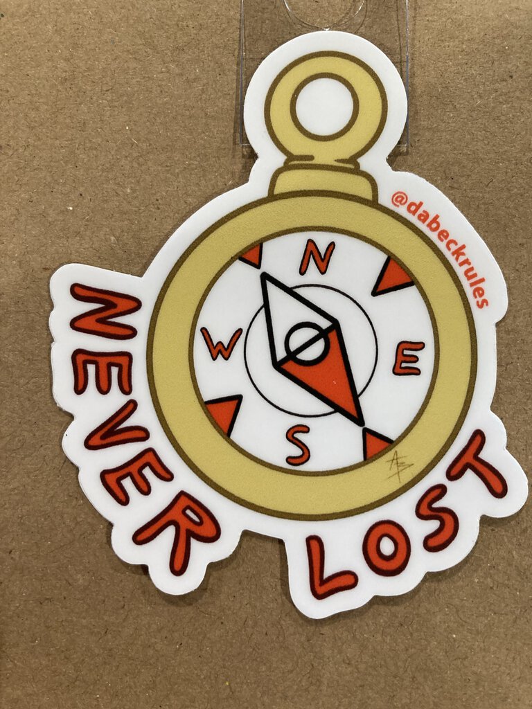 Andrew Beck Designs Never Lost Sticker