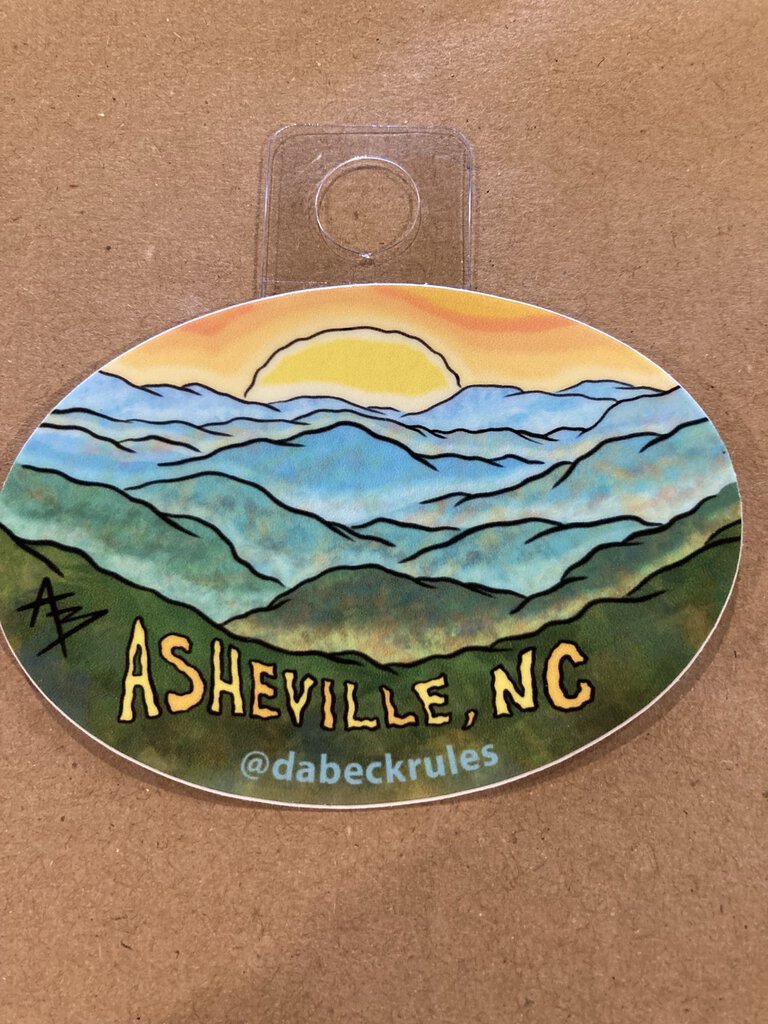 Andrew Beck Designs Asheville Mountains Sunset Sticker