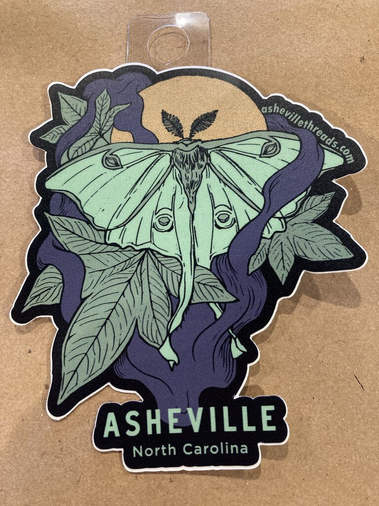 Asheville Threads Luna Moth Midnight Sticker