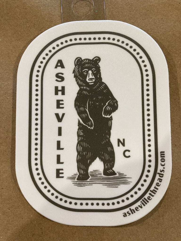 Asheville Threads Curious Bear Sticker