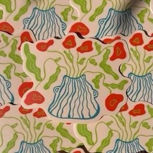 Cailey Goodway Dancing Poppies Sticker