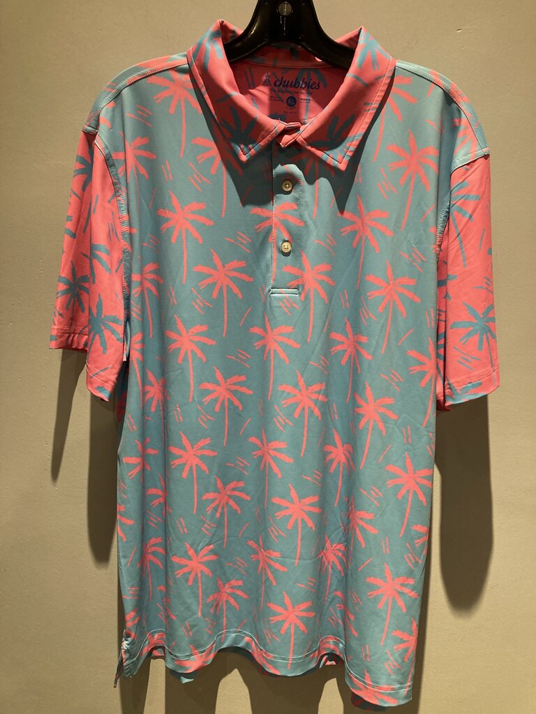 Chubbys SS Polo, Blue/Pink, Men's XL