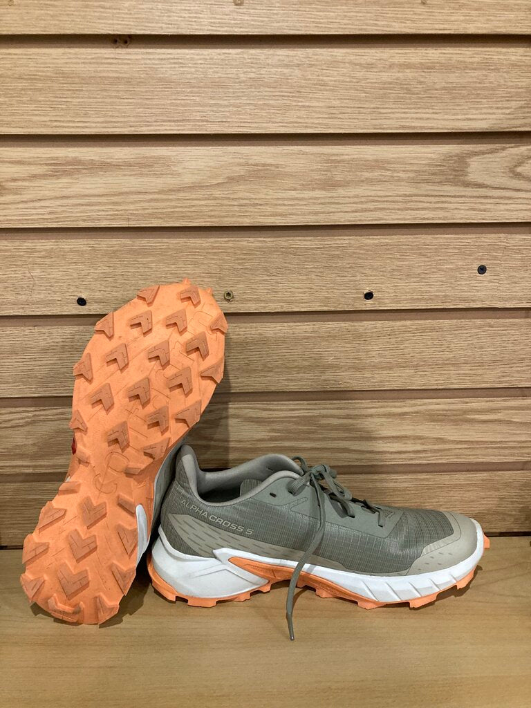 Salomon Alphacross 5, Sage/Papaya, Women's 7.5
