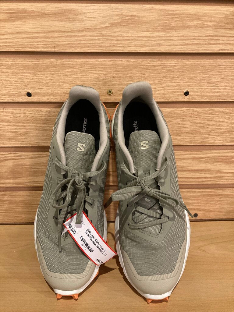 Salomon Alphacross 5, Sage/Papaya, Women's 7.5
