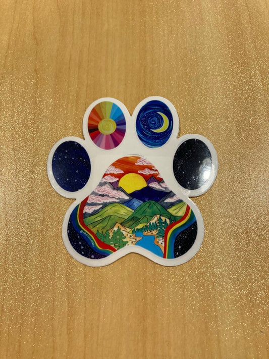 Abstract Hikes Paw Power Sticker