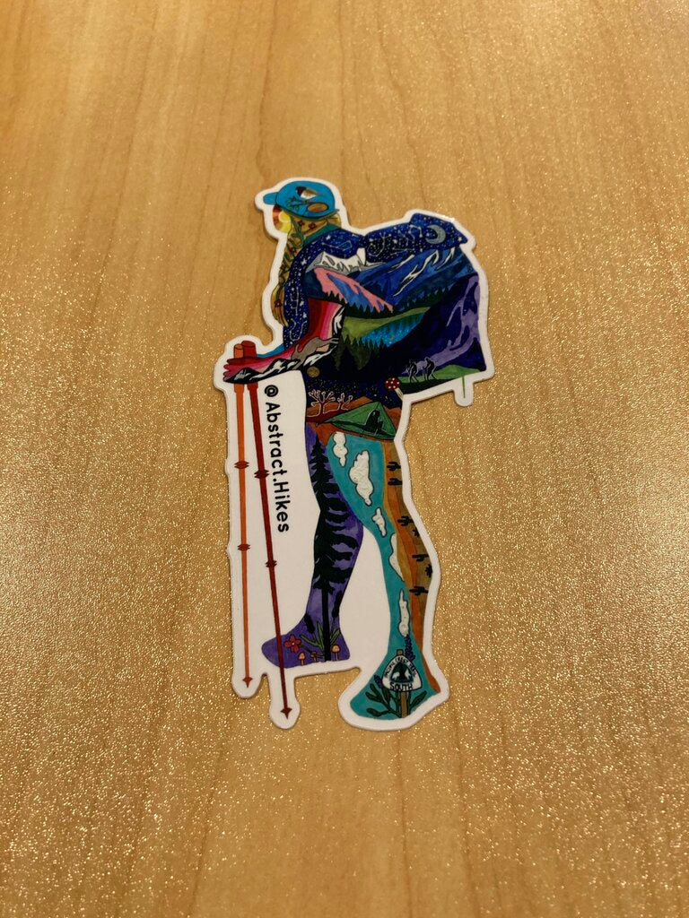 Abstract Hikes Sage Sticker