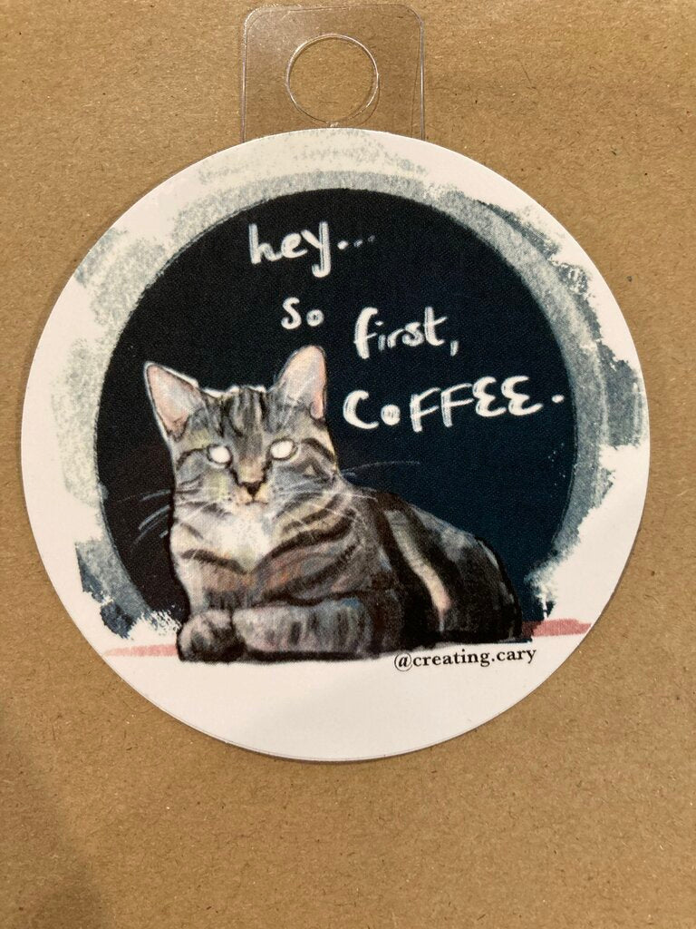 Gingerly Designs So First Coffee Cat