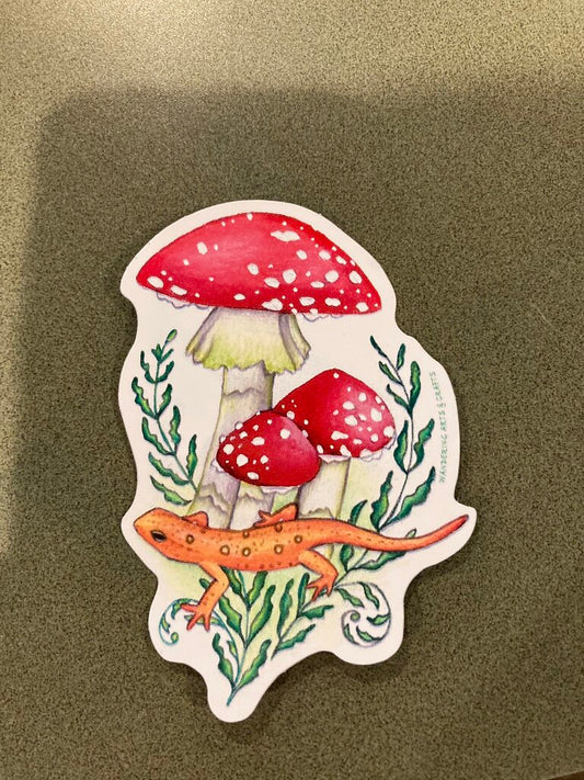 Wandering Arts "Mushy and Red Eft" Sticker