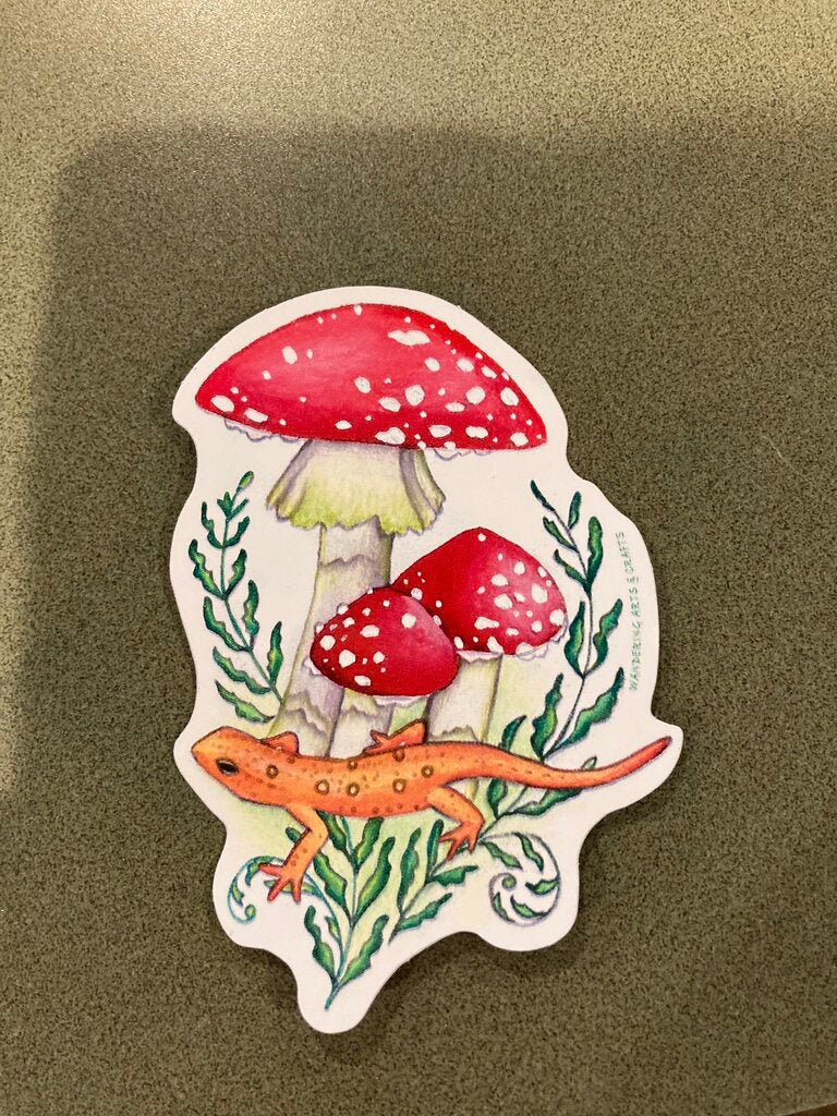 Wandering Arts "Mushy and Red Eft" Sticker