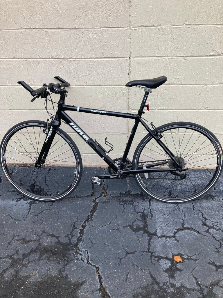 Novara Express Hybrid Bike, Black, Medium Frame, Carbon Fork