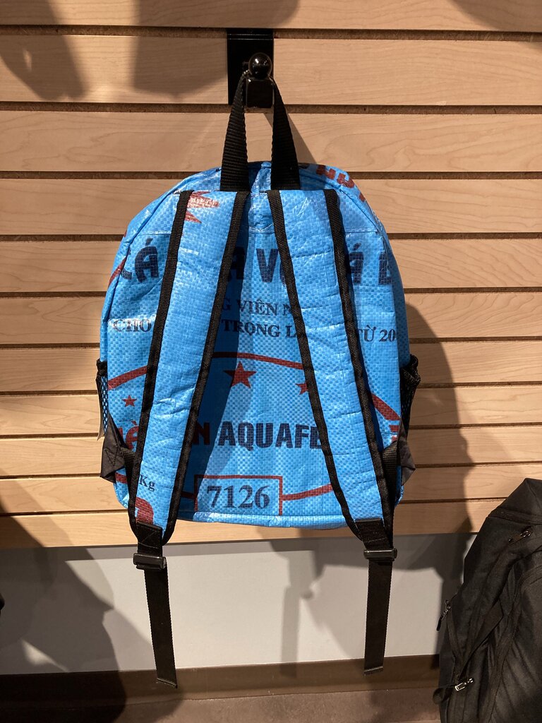 Cement 6 Upcycled Backpack, Blue Fish, OS