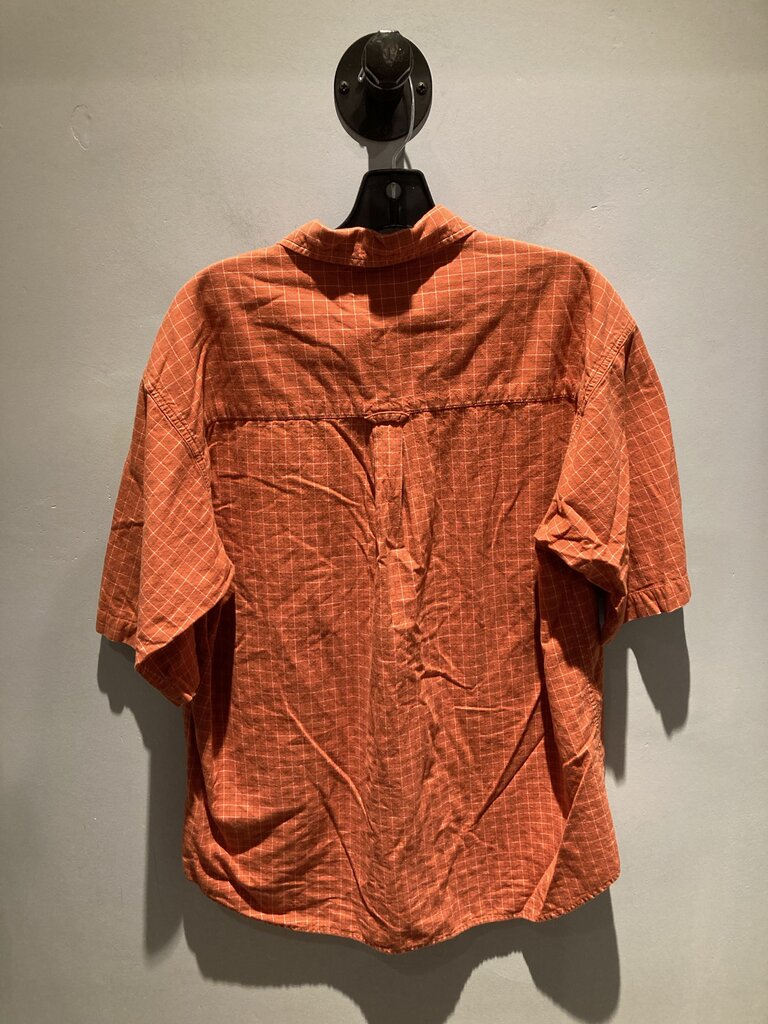 Columbia SS Button Up, Orange/White, Men's L