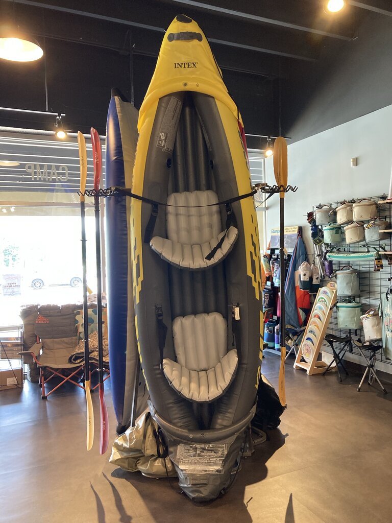 Intex K2 Inflatable Tandem Kayak, Grey/Yellow