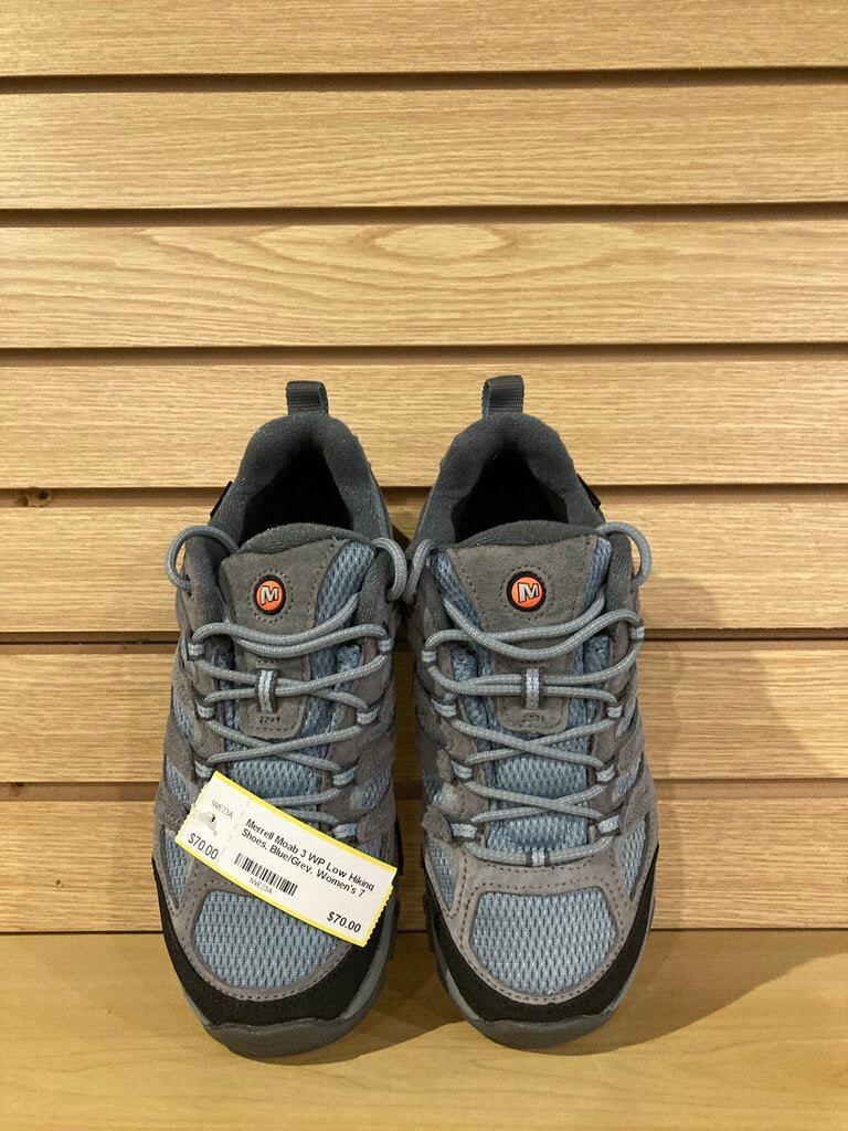 Merrell Moab 3 WP Low Hiking Shoes, Blue/Grey, Women's 7