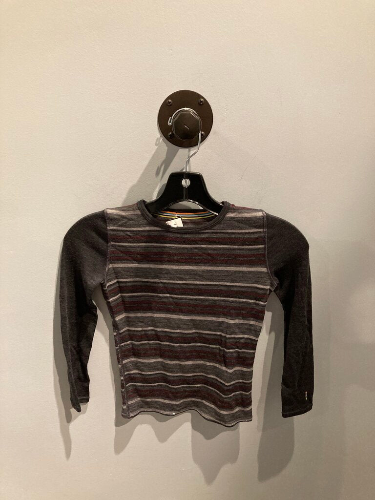 Smartwool Merino 250 LS Crew, Grey/Red, Kids S