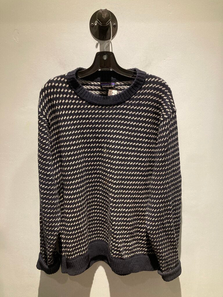 Patagonia Lambswool Pullover, Navy/White, Men's XL