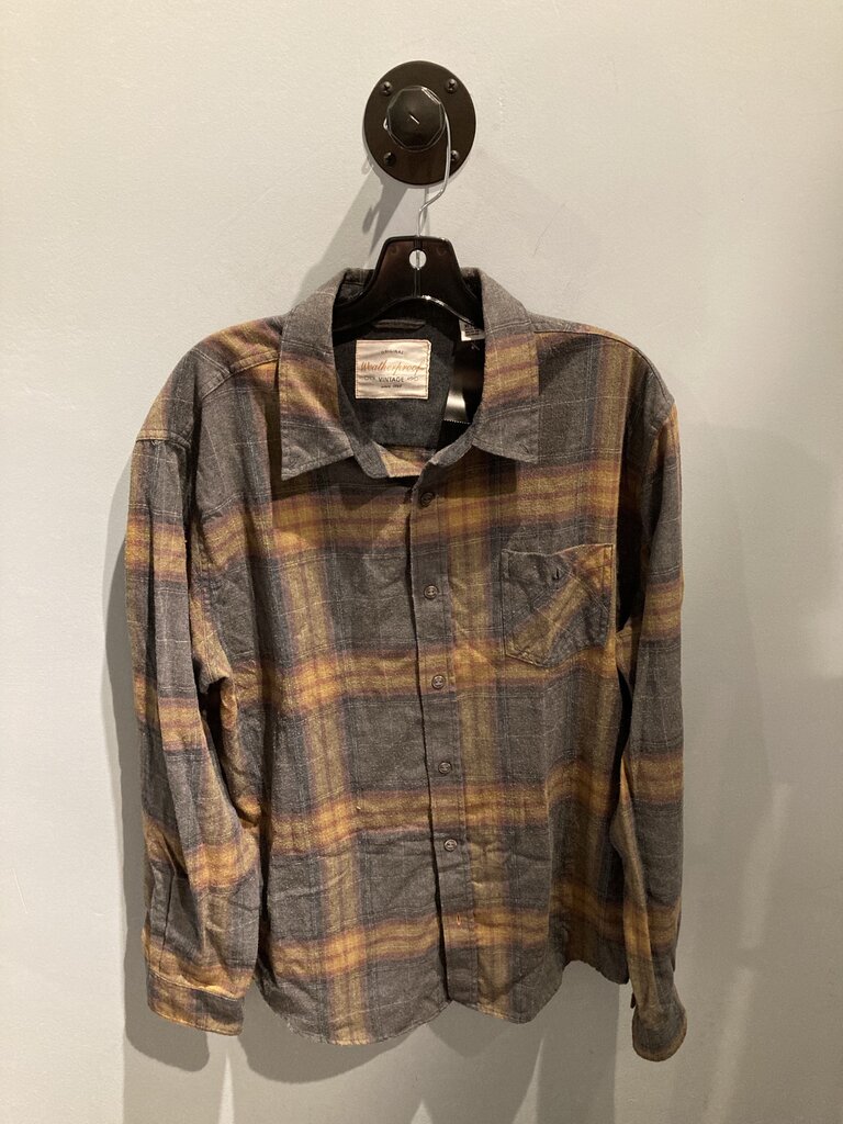 Weatherproof LS Button Up, Grey/Brown, Men's XL
