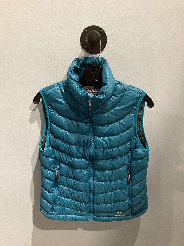 LL Bean Puffy Vest, Blue, Women's XS Pet