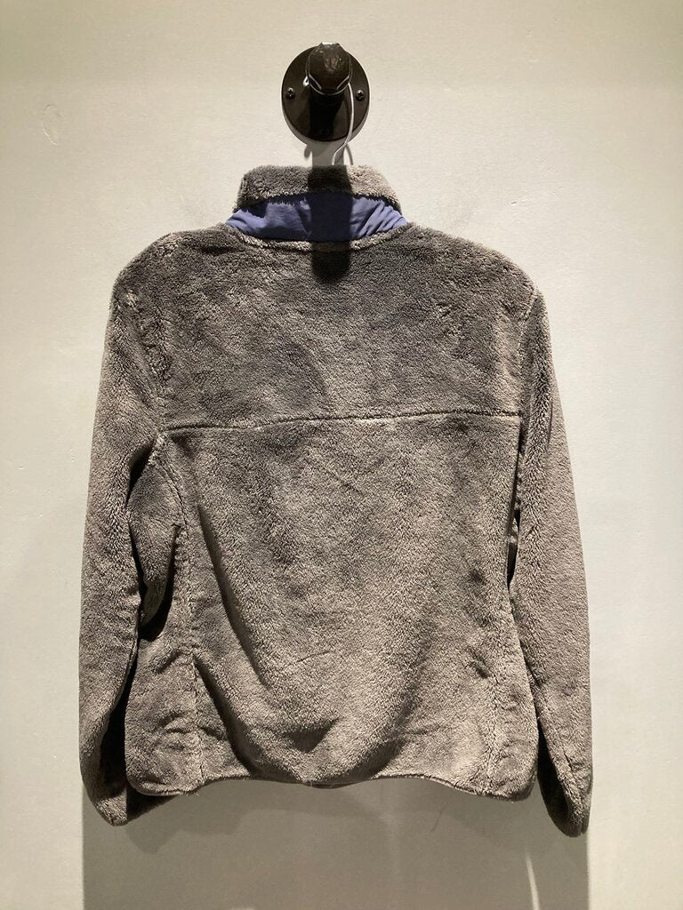 L.L.Bean Snap Up Sherpa Fleece Jacket, Grey, Women's L