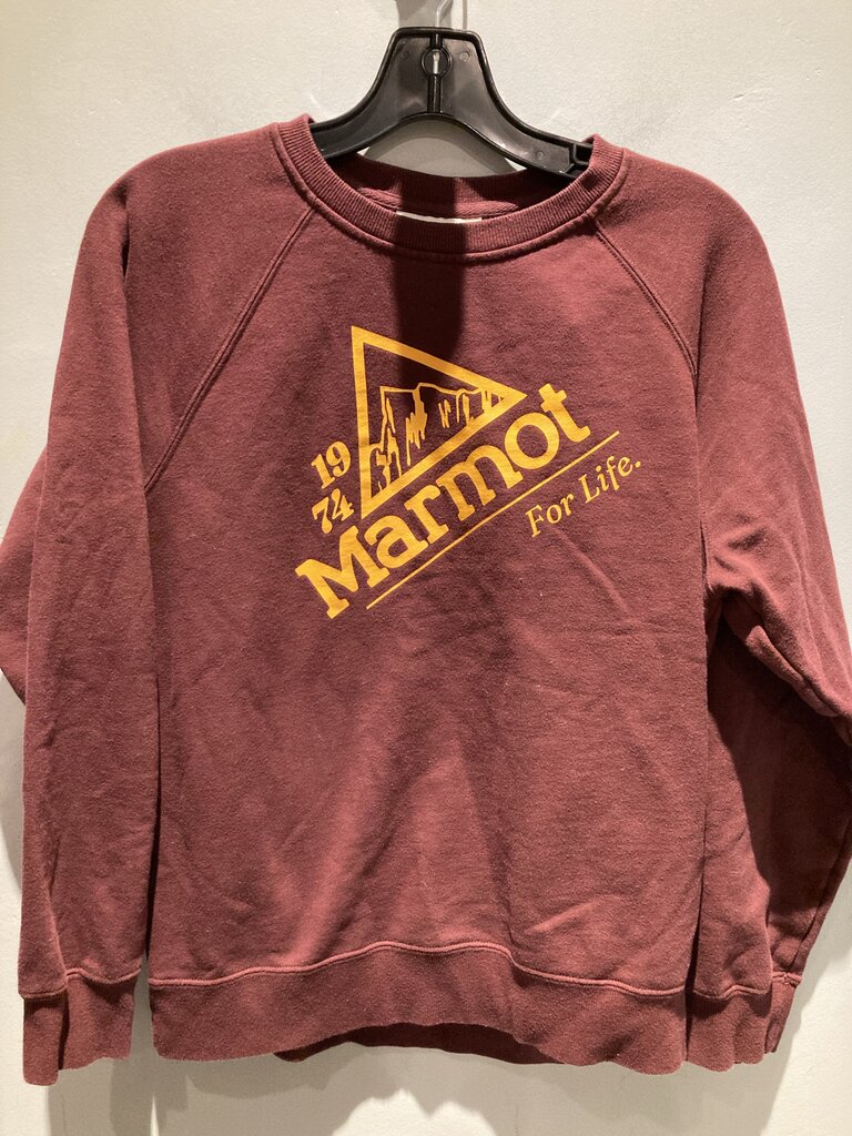 Marmot Crew Sweater, Maroon/Yellow, Women's S