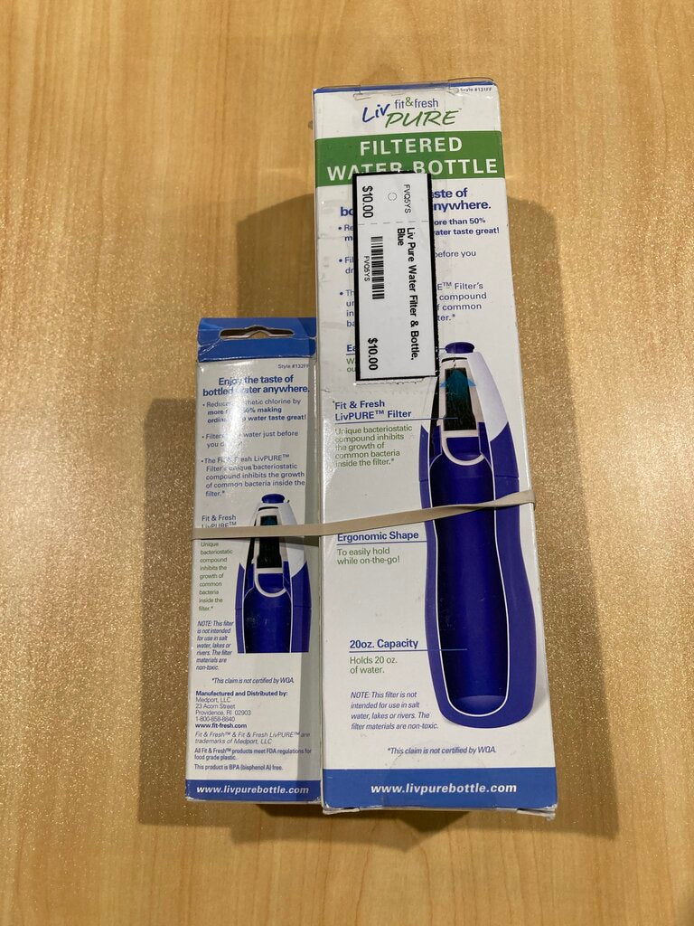 Liv Pure Water Filter & Bottle, Blue