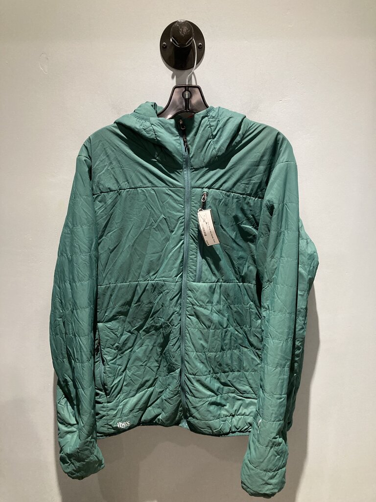 Ibex Wool Aire Hoodie, Green, Men's L