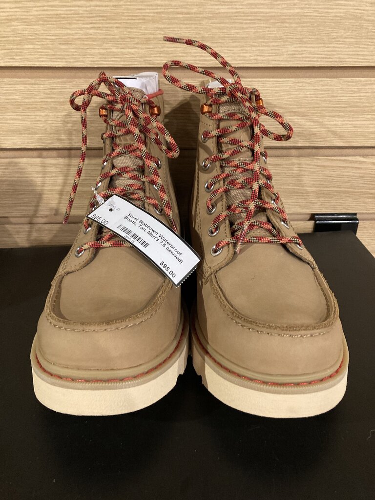 Sorel Slabtown Waterproof Boots, Tan, Men's 7.5 (unused)
