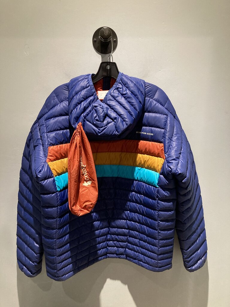 (NEW) Cotopaxi Fuego Down Jacket w/ Hood, Navy/Multi, Men's XL