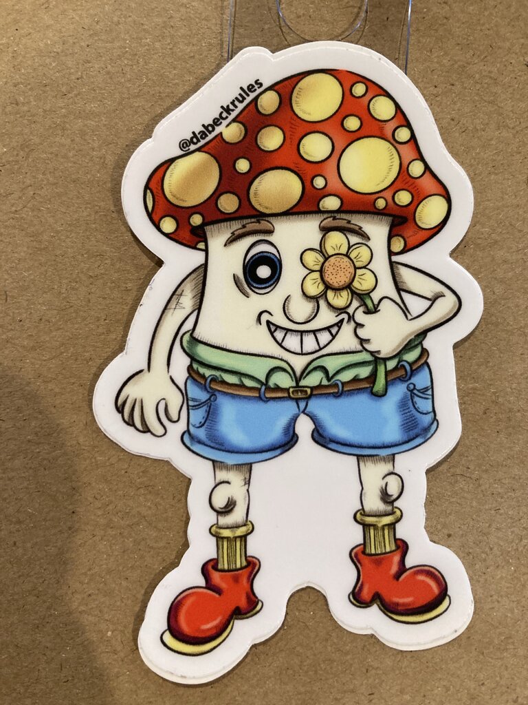 Andrew Beck Designs Mushroom Man Sticker