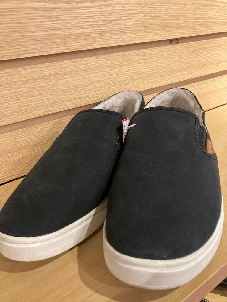 Olukai Sherpa Lined Slip On, Black, Women's 9