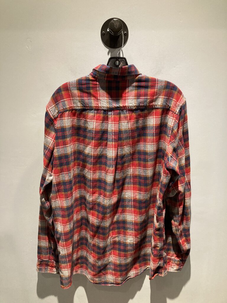 Eddie Bauer LS Button Up, Red, Men's L Tall