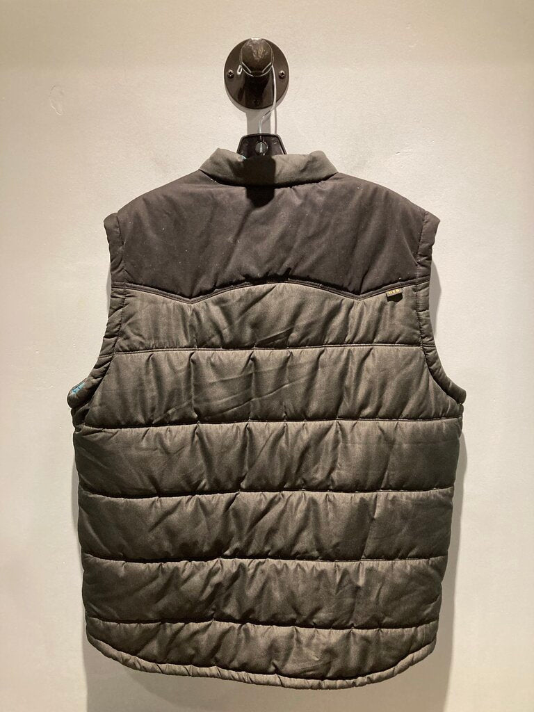 Howler Puffer Vest, Black/Green, Men's XL