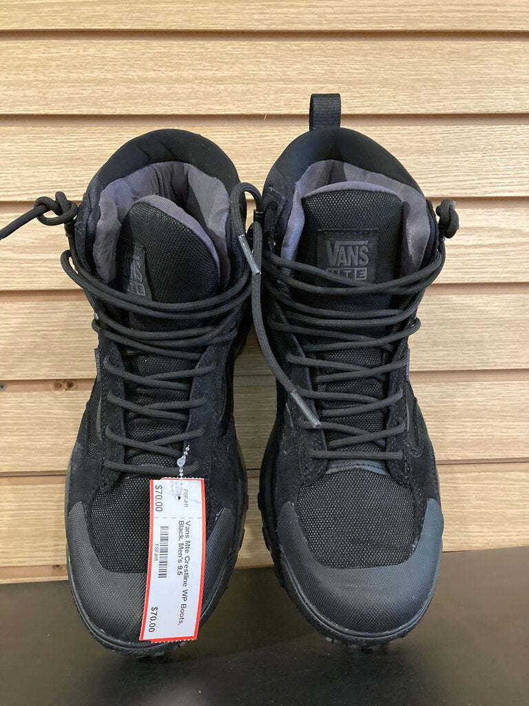 Vans Mte Crestline WP Boots, Black, Men's 9.5