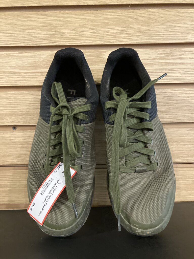 Fox Union Canvas Bike Shoes, Green/Black, Men's 8