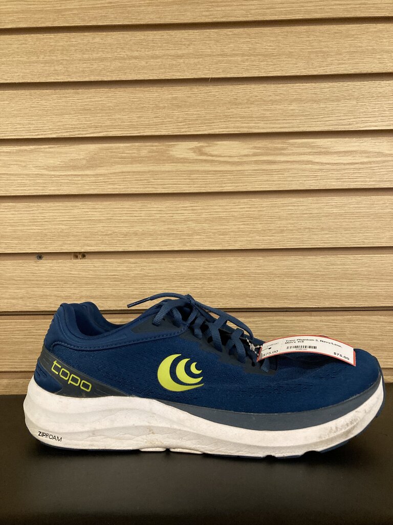 Topo Phantom 3, Navy/Lime, Men's 11.5